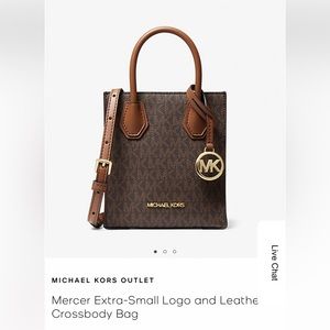 Michael Kors Mercer Extra-Small Logo and Leather Crossbody Bag